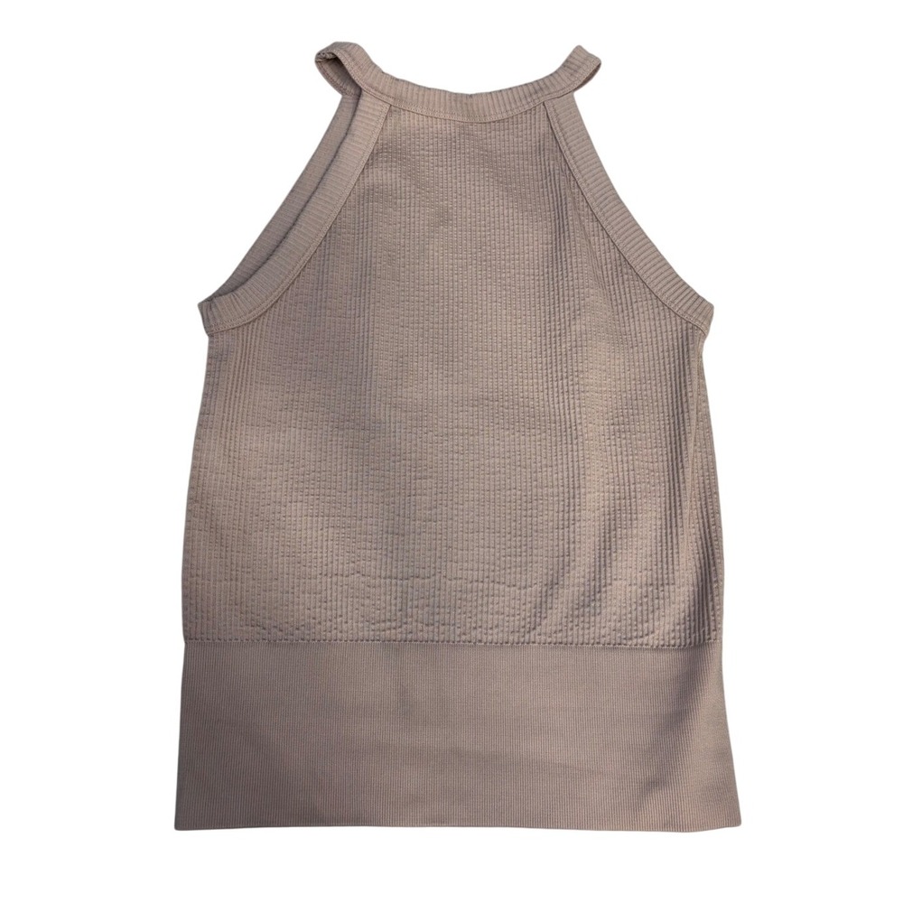 Free People‎ Intimately XS/S Ribbed High Neck Tank Top Sleeveless Neutral Beige